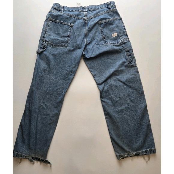 Levi Strauss Signature Carpenter Jeans Mens 36x30 Blue Denim Utility Work - Picture 9 of 11